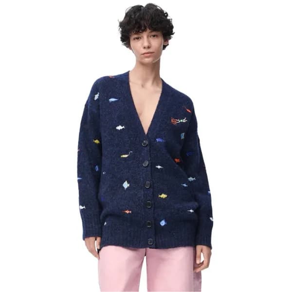 로에베 여성 브이넥 가디건 - Loewe Womens V-neck Cardigan - lo… - 1