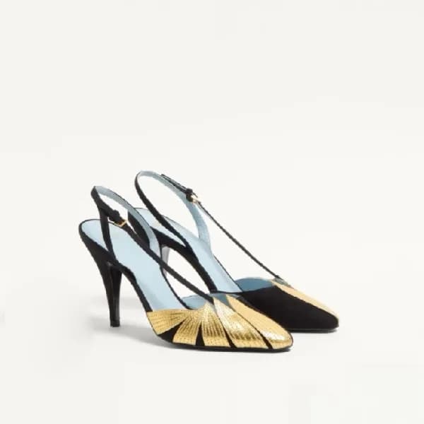 발렌티노 여성 폴리폴리아주 스웨이드 슬링백 펌프스 - Valentino Womens Pol… - 1