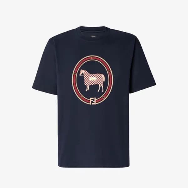 펜디 남성 라운드 반팔 티셔츠 - Fendi Mens Round Tshirt - fec13… - 1