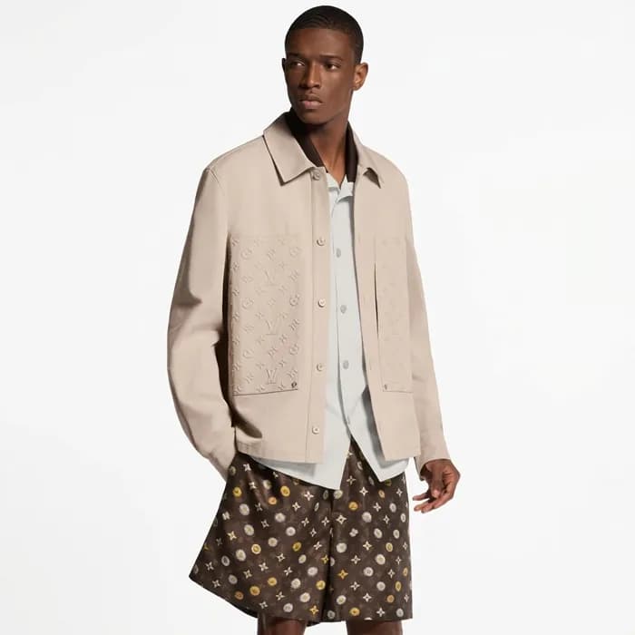 루이비통 남성 엠보싱 로고 코튼 셔츠 재킷 - Louis vuitton Mens Embos… - 1