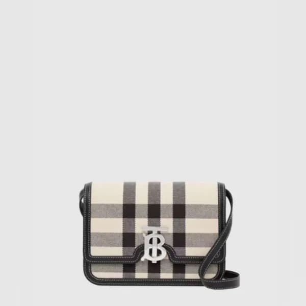 버버리 여성 스몰 체크 캔버스 TB 백 - Burberry Womens Small Chec… - 1