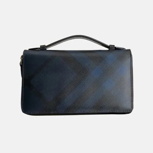 Burberry 2018 Mens Check Leather Zip Round Wallet/… - 1