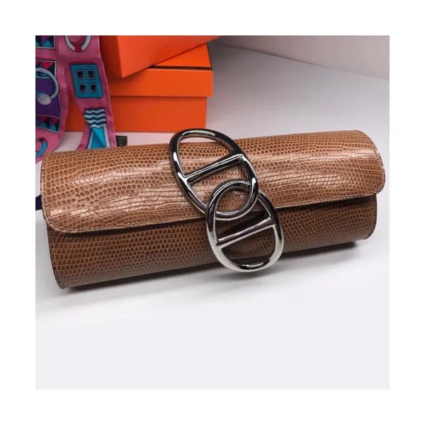 Hermes Egee Crocodile Leather Clutch Bag - 에르메스 에… - 1