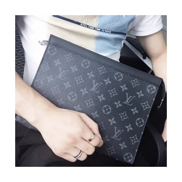 Louis Vuitton Pochette Voyage Monogram Eclipse Clu… - 1