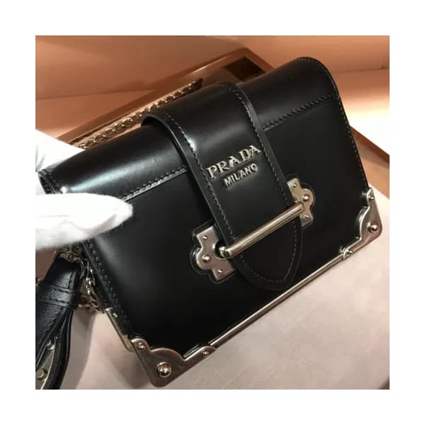 Prada Cahier Leather Shoulder Bag,18cm - 프라다 카이에 레… - 1