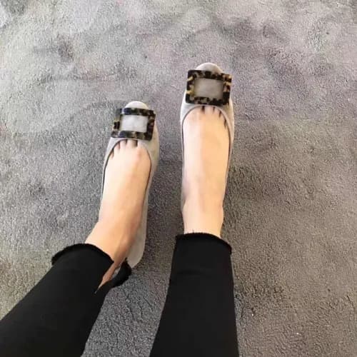 Roger Vivier 2019 Ladies Embellished Velvet Flat S… - 1