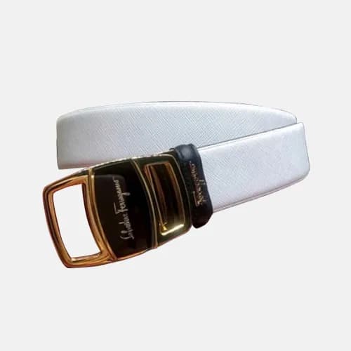 Salvatore Ferragamo 2019 Mens Box Logo Buckle Leat… - 1