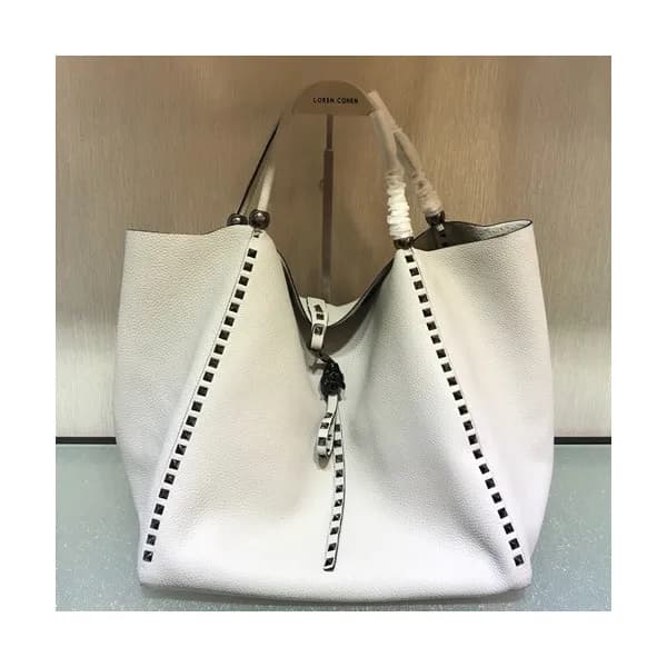 Valentino 2019 Leather Rockstud Tote Shopper Bag,3… - 1