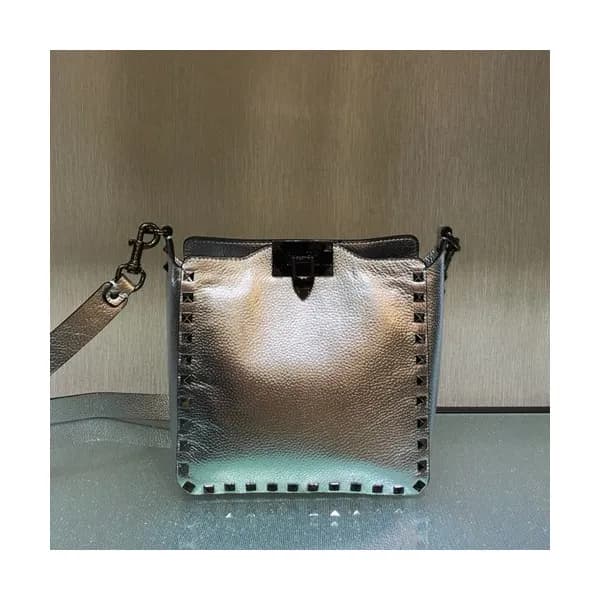 Valentino 2019 Leather Rockstud Spike Shoudler Bag… - 1