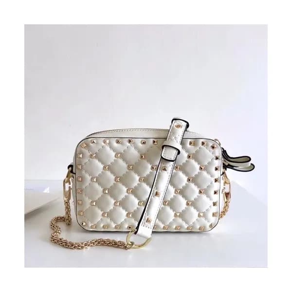 Valentino 2019 Leather Ruckstud Spike Camera Small… - 1