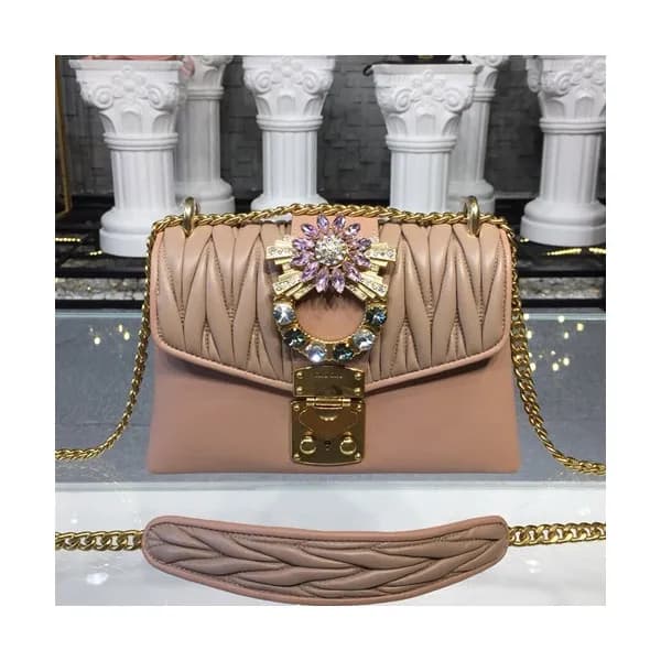 MiuMiu 2019 Matelasse Buckle Shoulder Cross Bag,2… - 1
