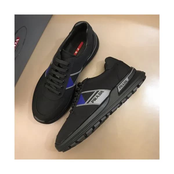 Prada 2019 Mens Casual Logo Leather Two-tone Runn… - 1