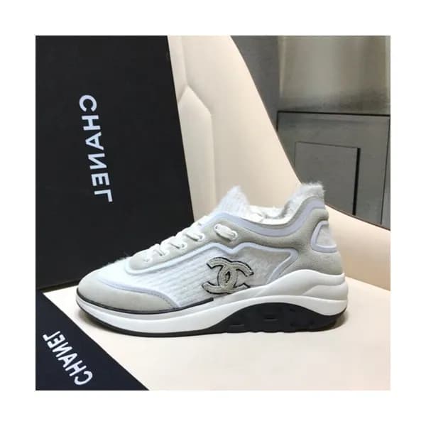 Chanel 2019 Ladies Suede & Knit Sneakers - 샤넬 2019… - 1