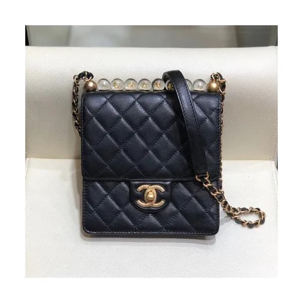 Chanel 2020 Leather Chain Shoulder Cross Bag,18CM … - 1