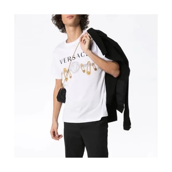 [베르사체]Versace 2020 Mens Logo Silket Short Sleeved … - 1
