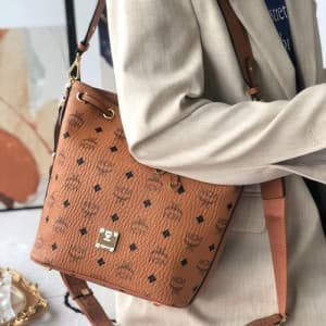 MCM 2020 Ladies Visetos Bucket Shoulder Bag,26cm -…