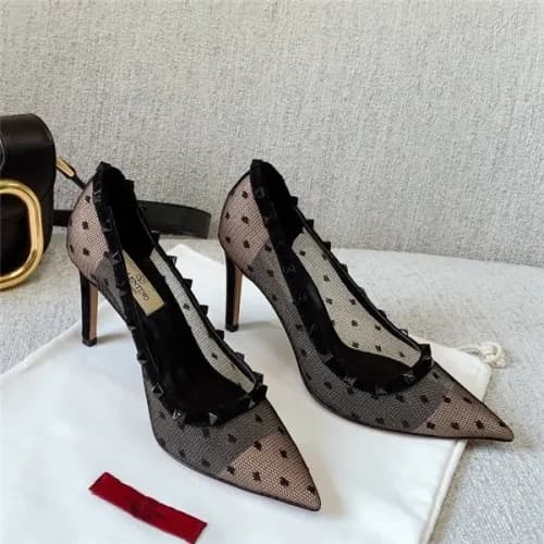 Vanlentino 2020 Women's Lace Dot High Heel - 발… - 1