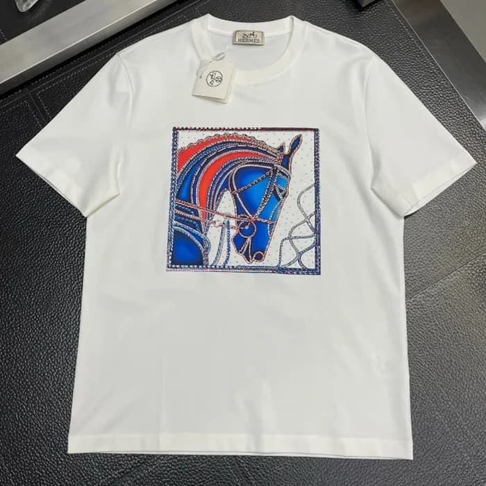 [에르메스]Hermes 2025 Mens Crew-neck Short Sleeved Tsh… - 1