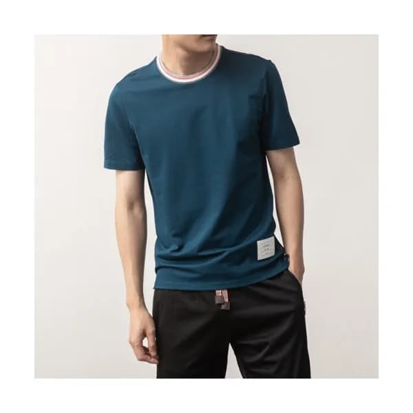 Thom Browne Mens Casual Short Sleeved Tshirts Nav… - 1