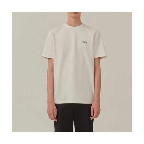 ADER Mens Minimal Cotton Short-sleeved Tshirts Wh… - 1