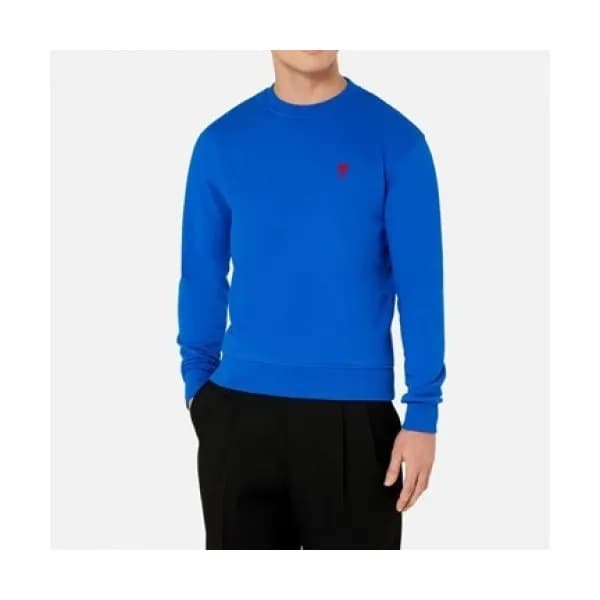 Ami Mens Logo Casual Cotton Man-to-man Blue - 아미 2… - 1