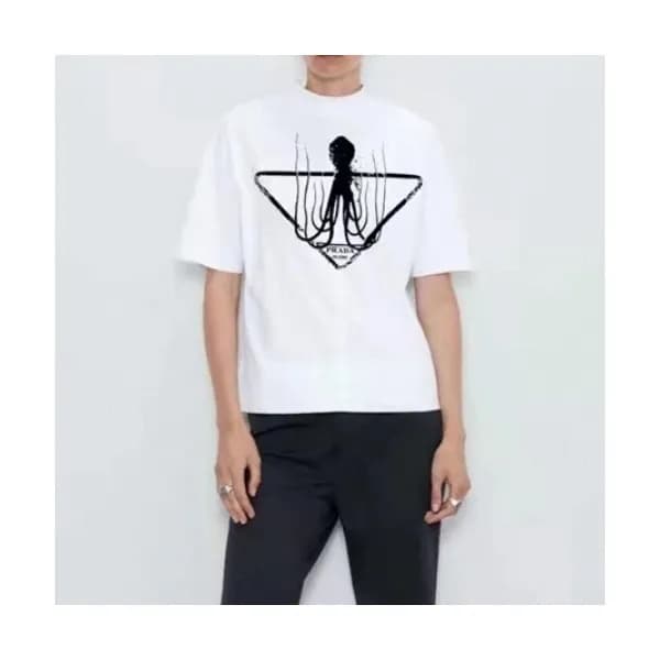 Prada Mm/Wm Logo Short Sleeved Tshirts White - 프라… - 1