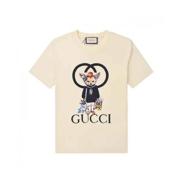 Gucci Mm/Wm Logo Short Sleeved Tshirts Ivory - 구찌… - 1