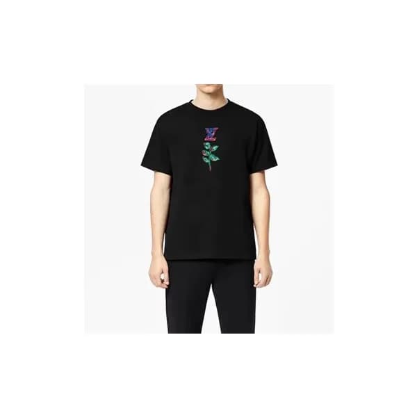 루이비통 남성 크루넥 블랙 반팔티 - Mens Black Tshirts - lou04029… - 1