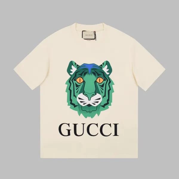 구찌 남성 크루넥 아이보리 반팔티 - Mens Ivory Tshirts - guc04662… - 1