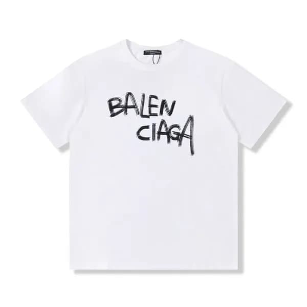 발렌시아가 남성 크루넥 화이트 반팔티 - Mens White Tshirts - bal013… - 1
