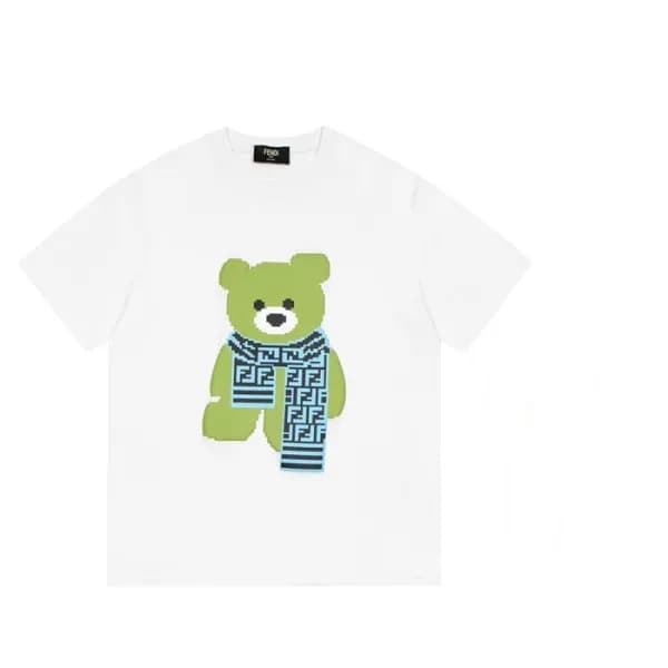 펜디 남/녀 크루넥 화이트 반팔티 - Unisex White Tshirts - fen011… - 1