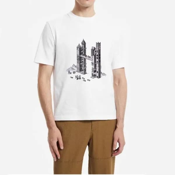 에르메스 남자 화이트 크루넥 반팔티 - Mens White Tshirts - her0747… - 1