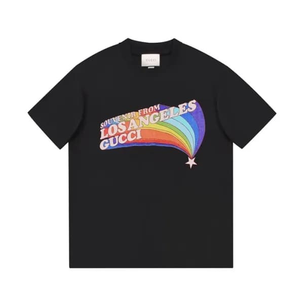 구찌 남/녀 크루넥 블랙 반팔티 - Unisex Black Tshirts - guc0482… - 1