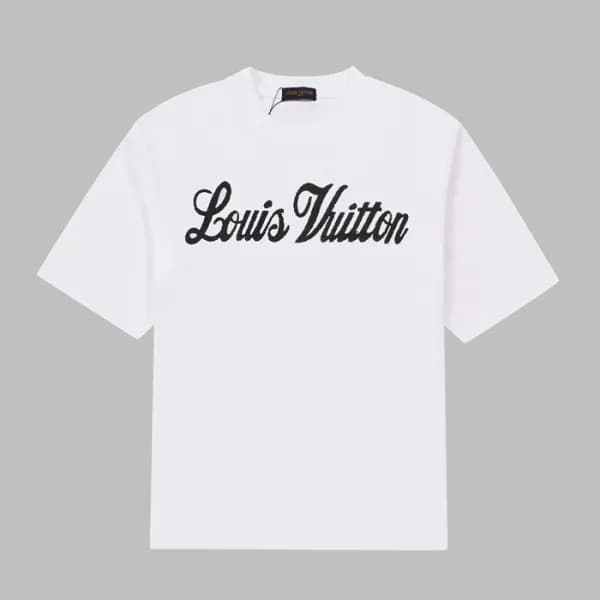 루이비통 남성 화이트 크루넥 반팔티 - Mens White Tshirts - lou0499… - 1