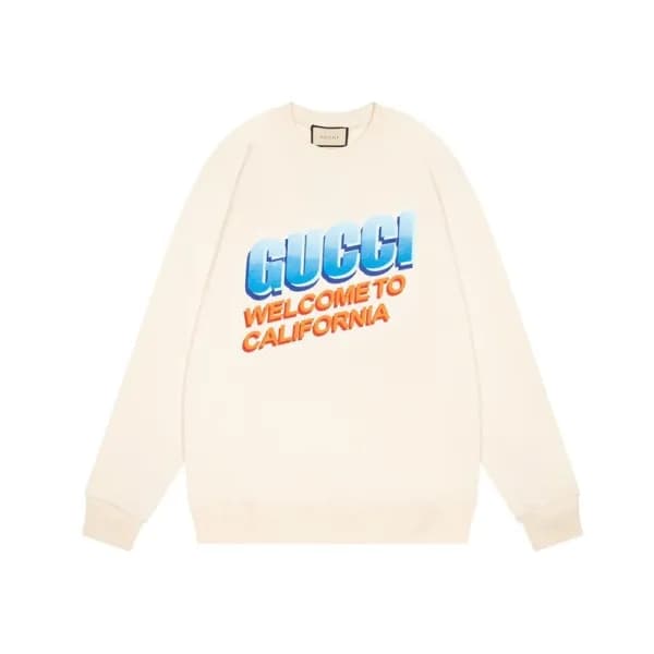 구찌 남/녀 캐쥬얼 아이보리 맨투맨 - Unisex Ivory Tshirts - Guc05… - 1