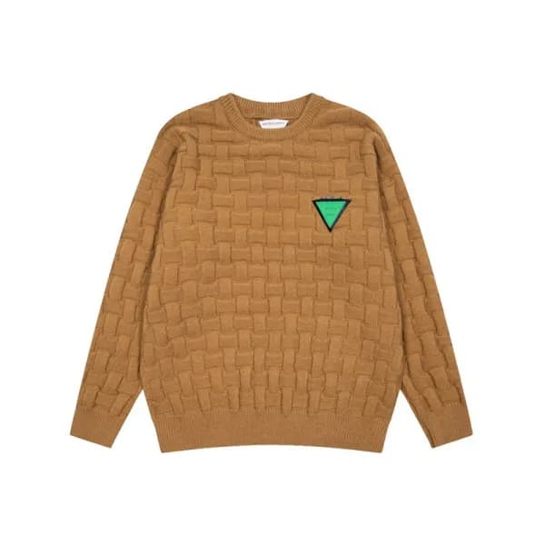 보테가 남성 카멜 크루넥 니트 - Bottega veneta Mens Camel Knits… - 1