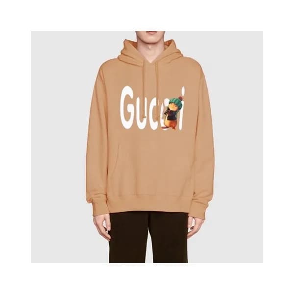 구찌 남/녀 트렌디 카멜 후드티 - Gucci Unisex Camel Hoodie - g… - 1