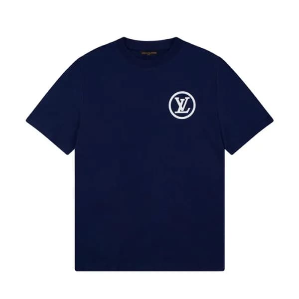 루이비통 남성 네이비 크루넥 반팔티 - Louis vuitton Mens Navy Shor… - 1