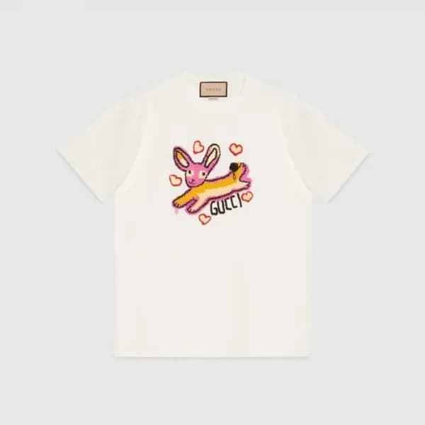 구찌 남/녀 화이트 크루넥 반팔티 - Gucci Unisex White Short slee… - 1