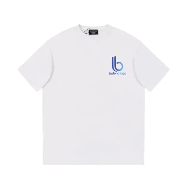 발렌시아가 남성 화이트 크루넥 반팔티 - Balenciaga Mens White Short… - 1