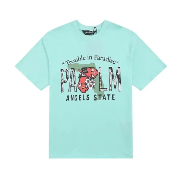 팜 엔젤스 남성 블루 크루넥 반팔티 - Pam Angels Mens Blue Tshirts… - 1