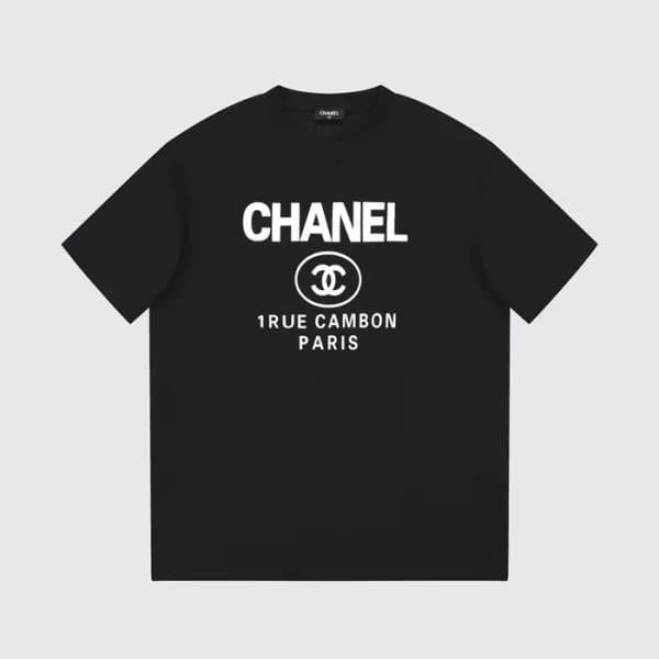 샤넬 남/녀 크루넥 블랙 반팔티 - Chanel Unisex Black Tshirts - … - 1
