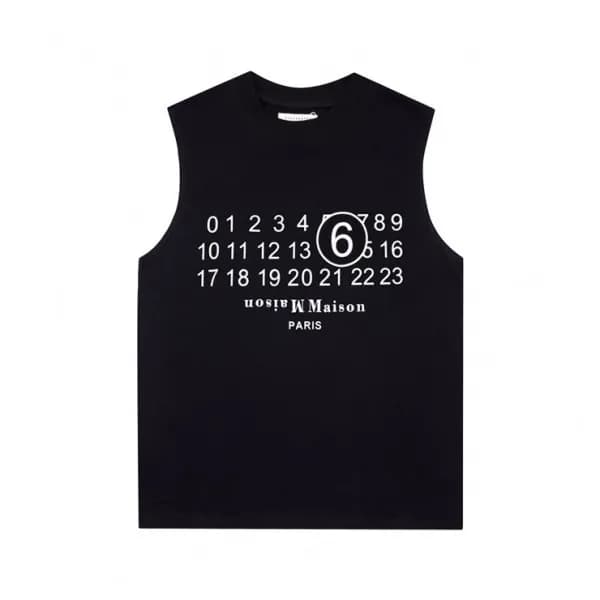 메종마르지엘라 남/녀 크루넥 블랙 나시 - Maison Margiela Unisex Bla…