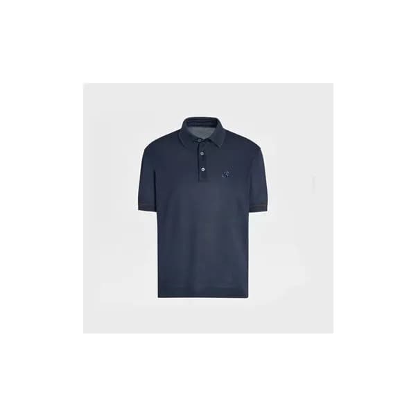 제냐 남성 네이비 폴로 반팔티 - Zegna Mens Navy Short sleeved T… - 1