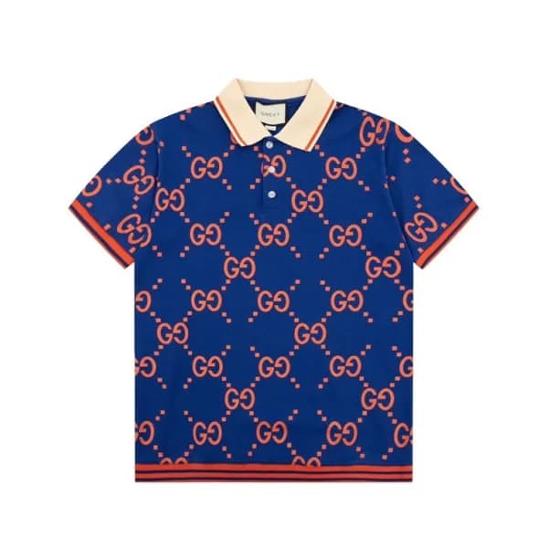 구찌 남성 블루 폴로 반팔티 - Gucci Mens Blue Short sleeved Ts… - 1