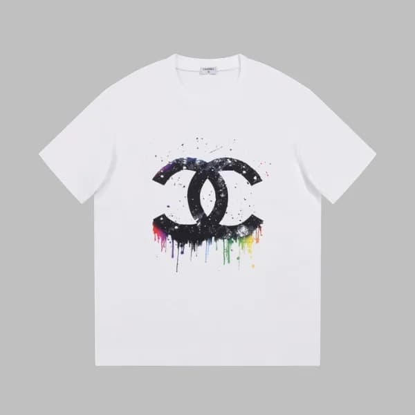 샤넬 남/녀 크루넥 화이트 반팔티 - Chanel Unisex White Tshirts -… - 1