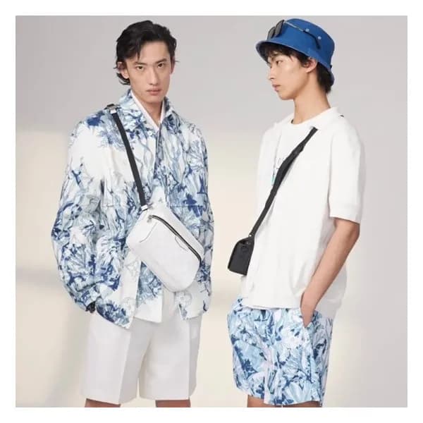 루이비통 남성 블루 셔츠 - Louis vuitton Mens Blue Tshirts - … - 1