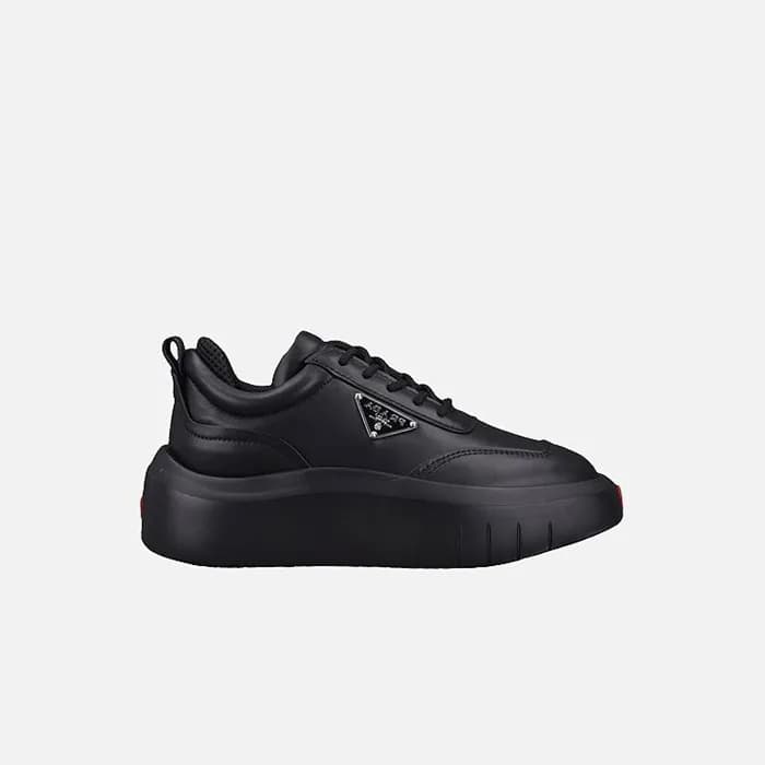 프라다 남성 블랙 레더 스니커즈 【매장-150만원대】 - Prada Mens Black S… - 1