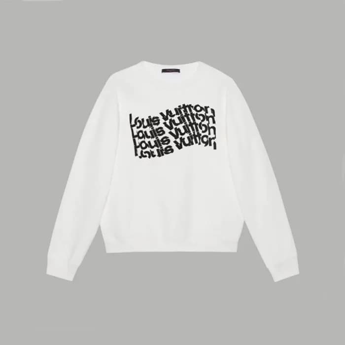 루이비통 남성 화이트 맨투맨 - Louis vuitton Mens White Tshirts… - 1