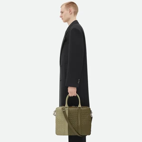보테가 베네타 남성 인트레치아토 라지 브리프케이스 - Bottega veneta Mens … - 1
